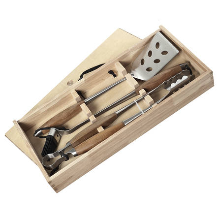 Grillausvälinesarja puulaatikossa 3 osai - Kitchen  - 6410416331171 - 2