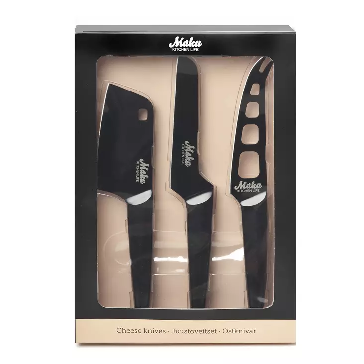 Juustoveitset musta 3 kpl - Keittiö ja ruuan valmistus - 6410413162815 - 1